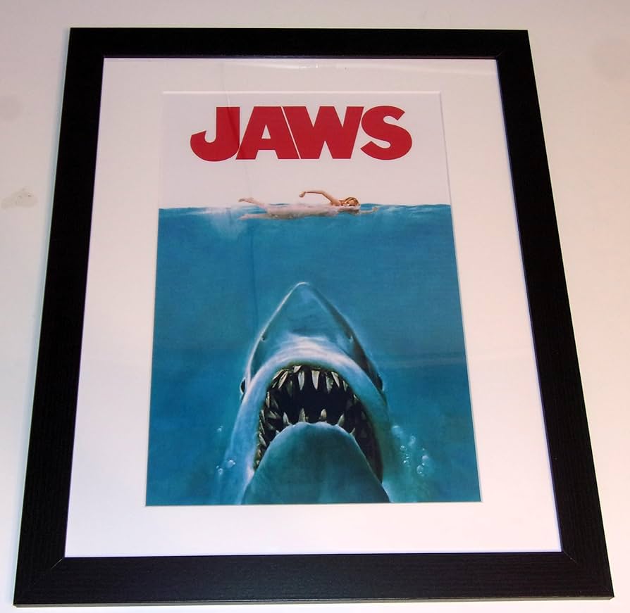 Amazon.com: Framed JAWS 50th Anniversary Theatrical Classic Shark